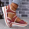 New Women's Flat Thick Sole Beach Sandals Magic Tape Adjustable Casual Summer Shoes