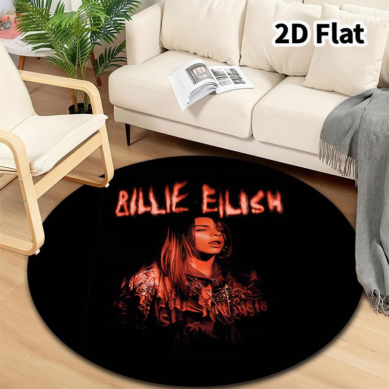 Billie Eilish Round Area Rug Carpet Rug For Living Room Bedroom Sofa Playroom Decor Nonslip Floor Mat