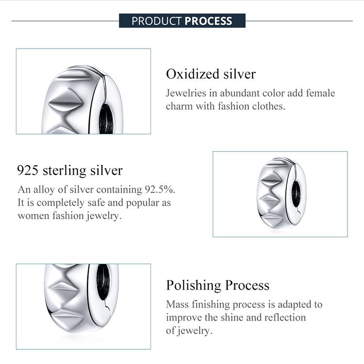 BAMOER 925 Sterling Silver Rivet Bead Charm Fit Original Bracelets & Necklaces DIY Jewelry