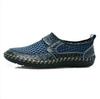 Men's Large Size Summer Breathable Mesh Shoes - Genuine Leather Crocodile Pattern