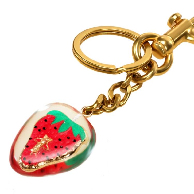 Strawberry Bag Charm Keychain Alloy Material Backpack Pendant for Daily Party