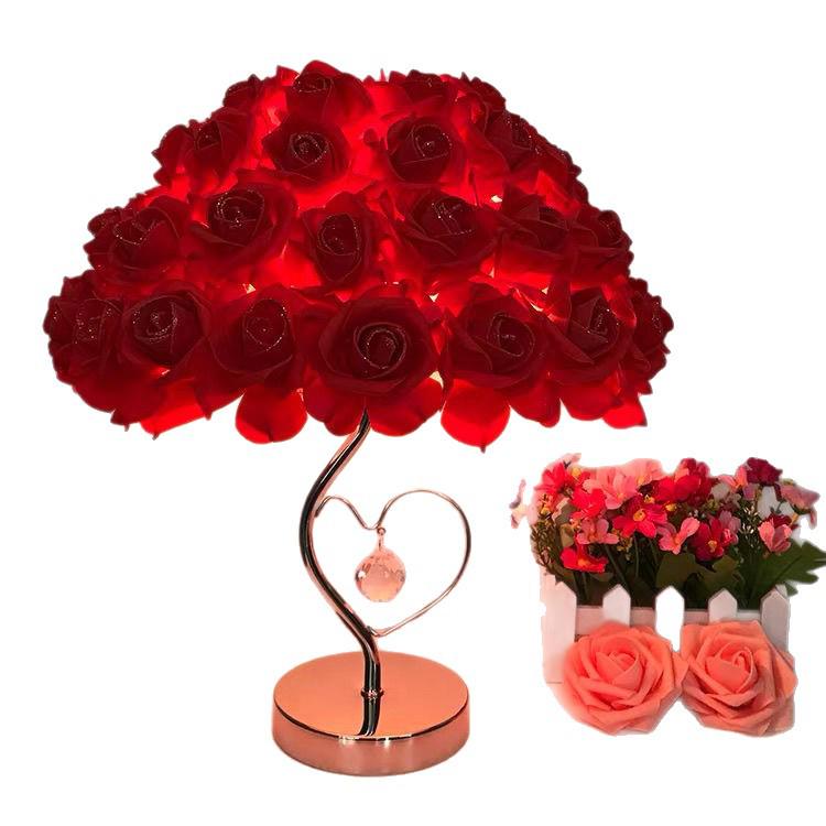 Elegante Europäische Feder Tischlampe - Gemütliches LED Nachttischlicht für Schlafzimmer & Hochzeiten