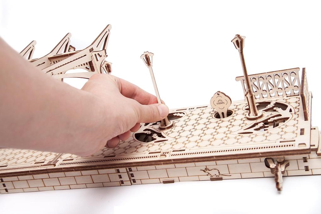 Ugears Railway Platform 70013 Wooden Toy 3D Solid Puzzle Platform;