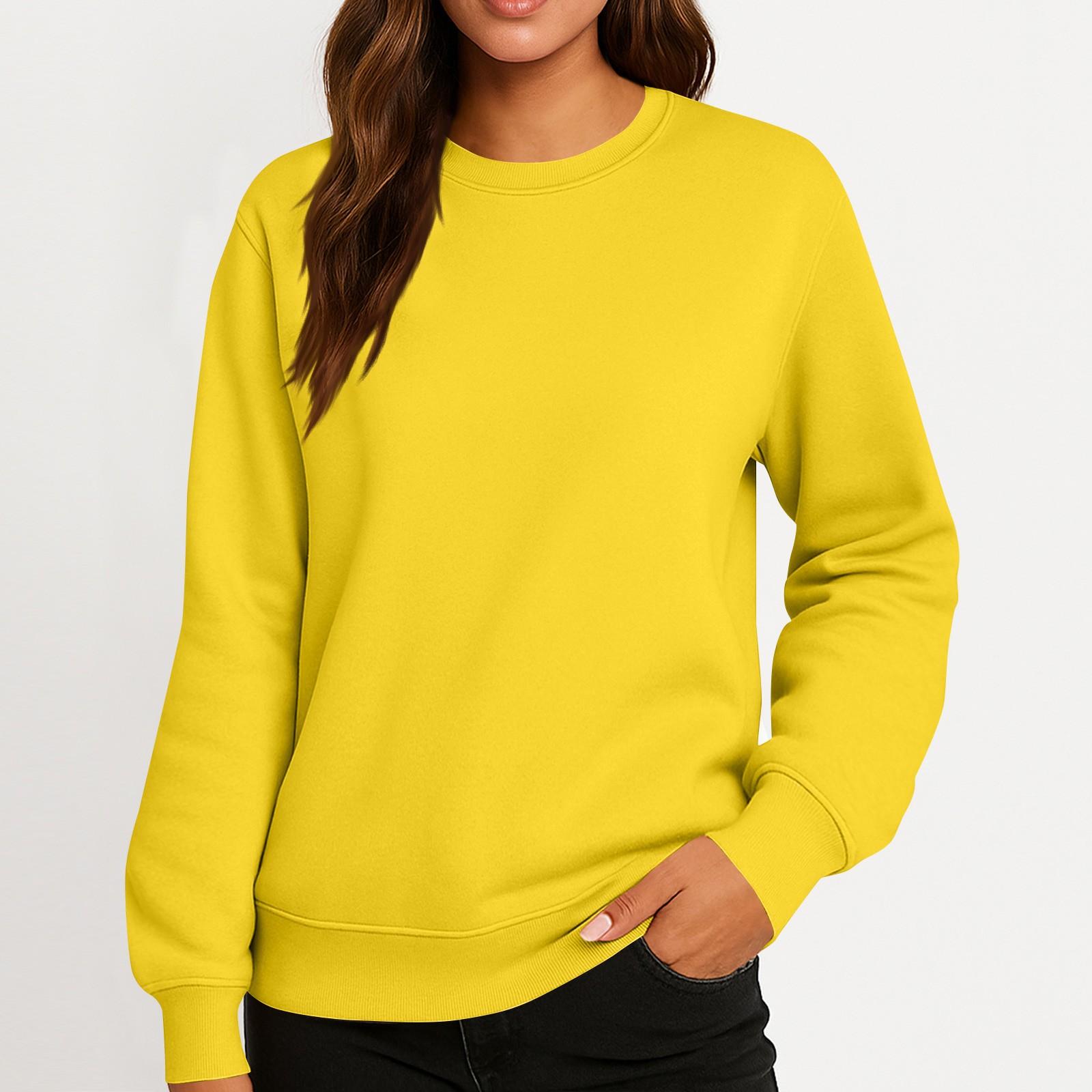 

Женская мода однотонное повседневное худи с длинным рукавом XL жёлтый