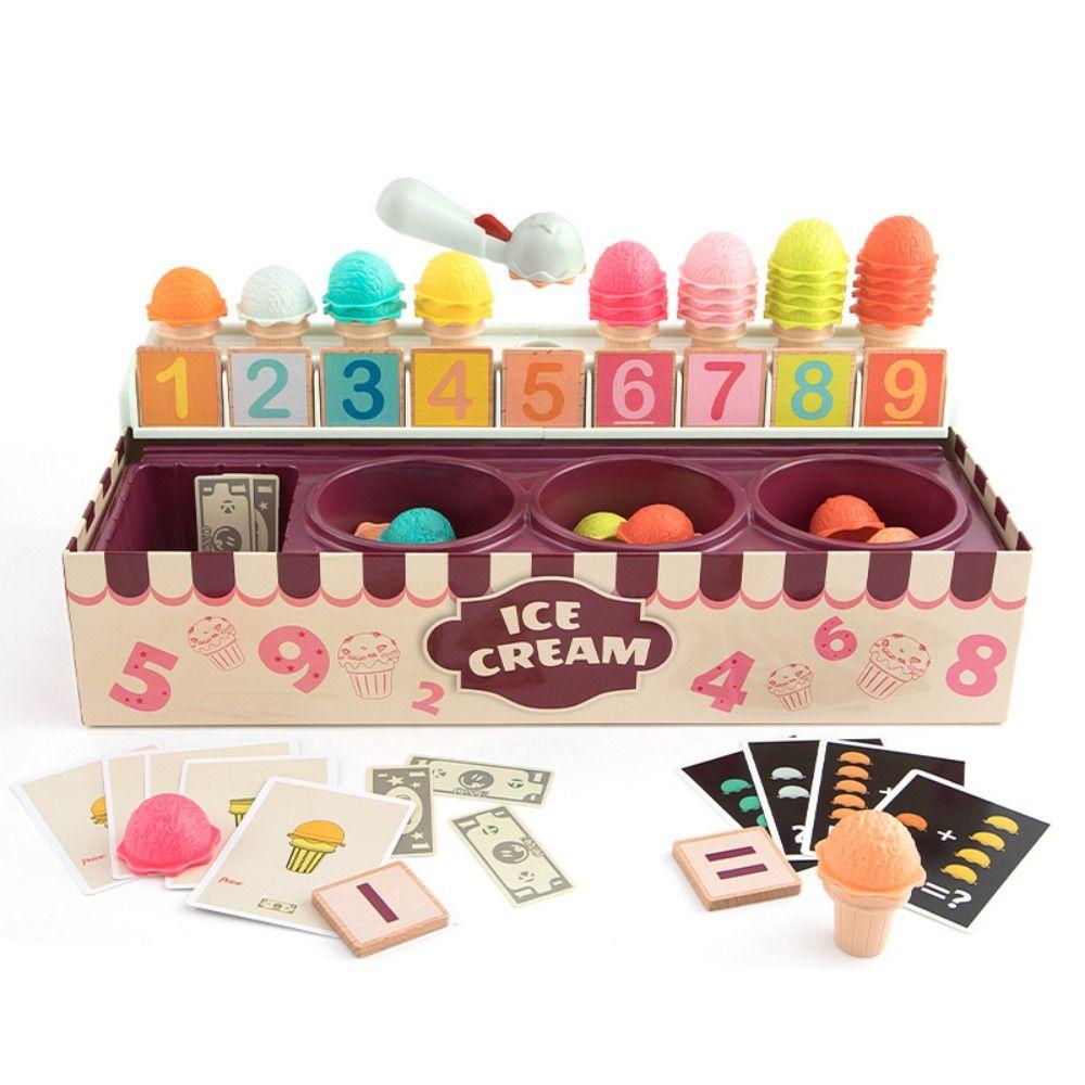 Play House Kids Ice Cream Play Set Interactive Math Learning Toy  Party Favor Gift