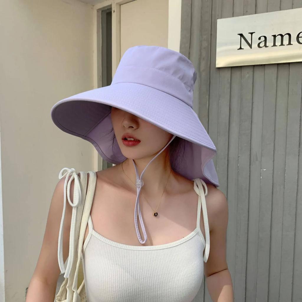 Pălărie de soare în aer liber pentru femei și fete, pălărie de pescuit, cu bor larg, cu acoperire pentru gât, 50+ protecție UPF, capac Safari