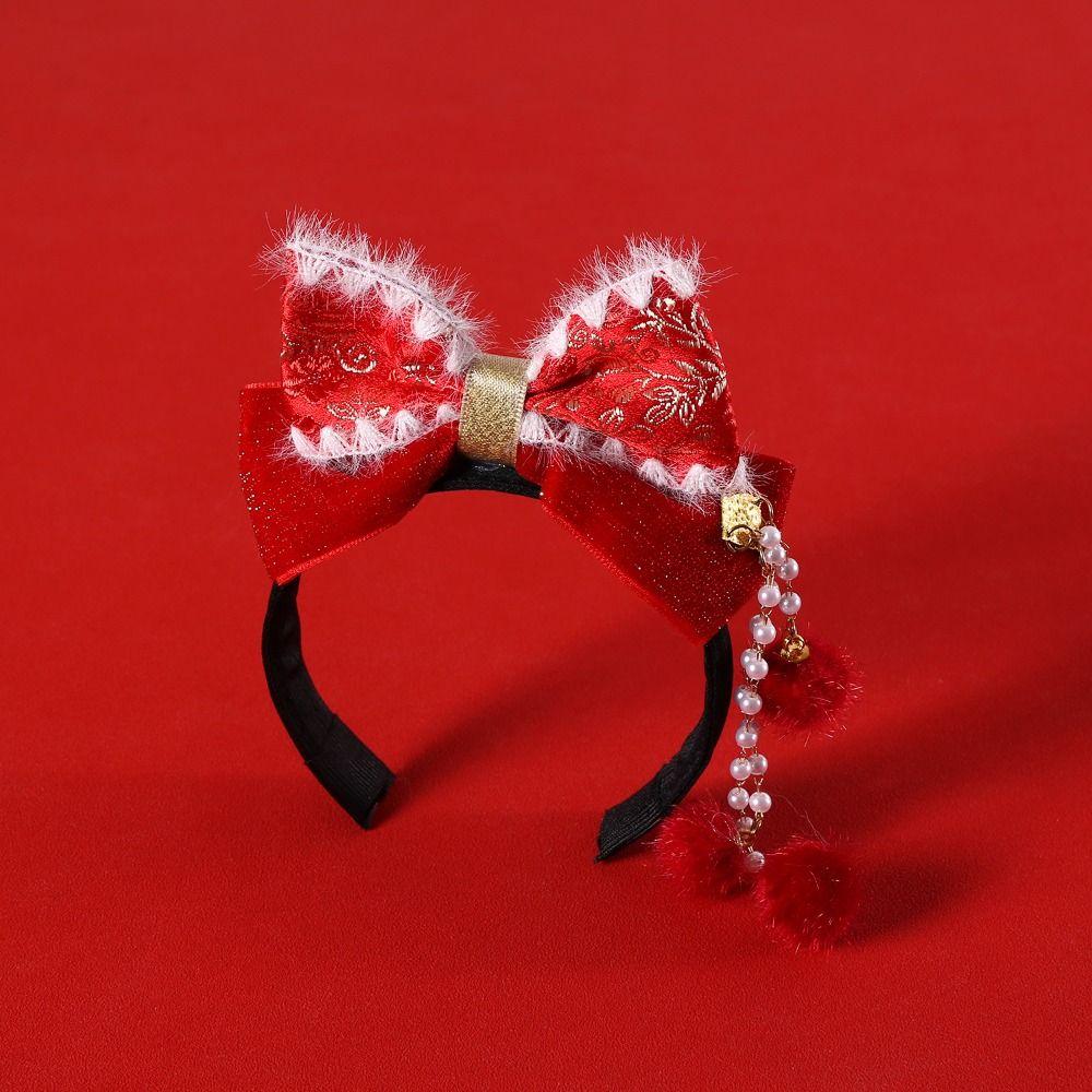 Traditional Cat Headdress Chinese Style Dog Hanfu Headband Puppy Pet New Year Headband  Dog/cat