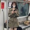 Women's British Style Double-Breasted Knee-Length Trench Coat for Spring & Autumn 2024