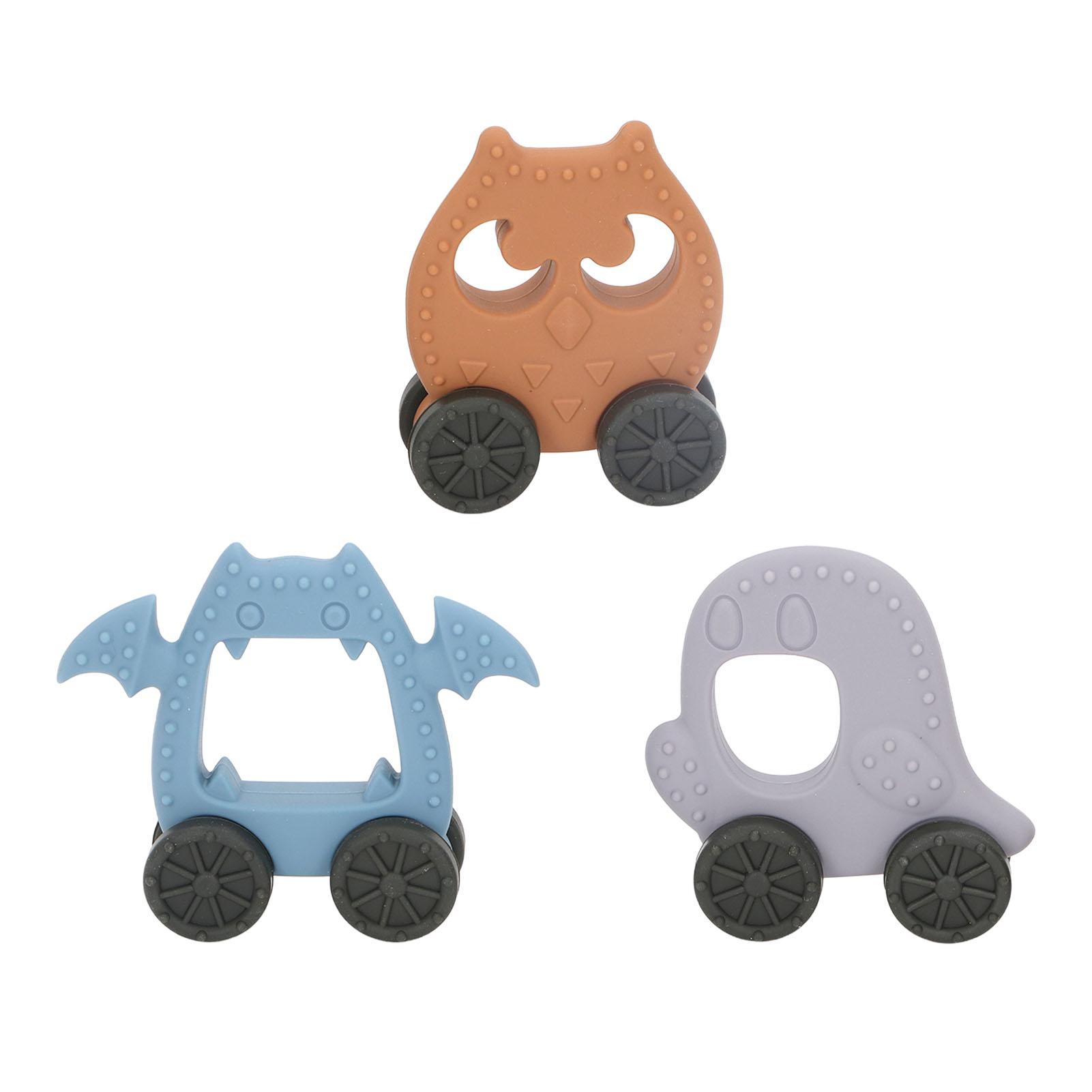 

Baby Halloween Teether Toy Kit Halloween Teething Chew Silicone Wahsable Teether Chew Toys for Toddlers Infants