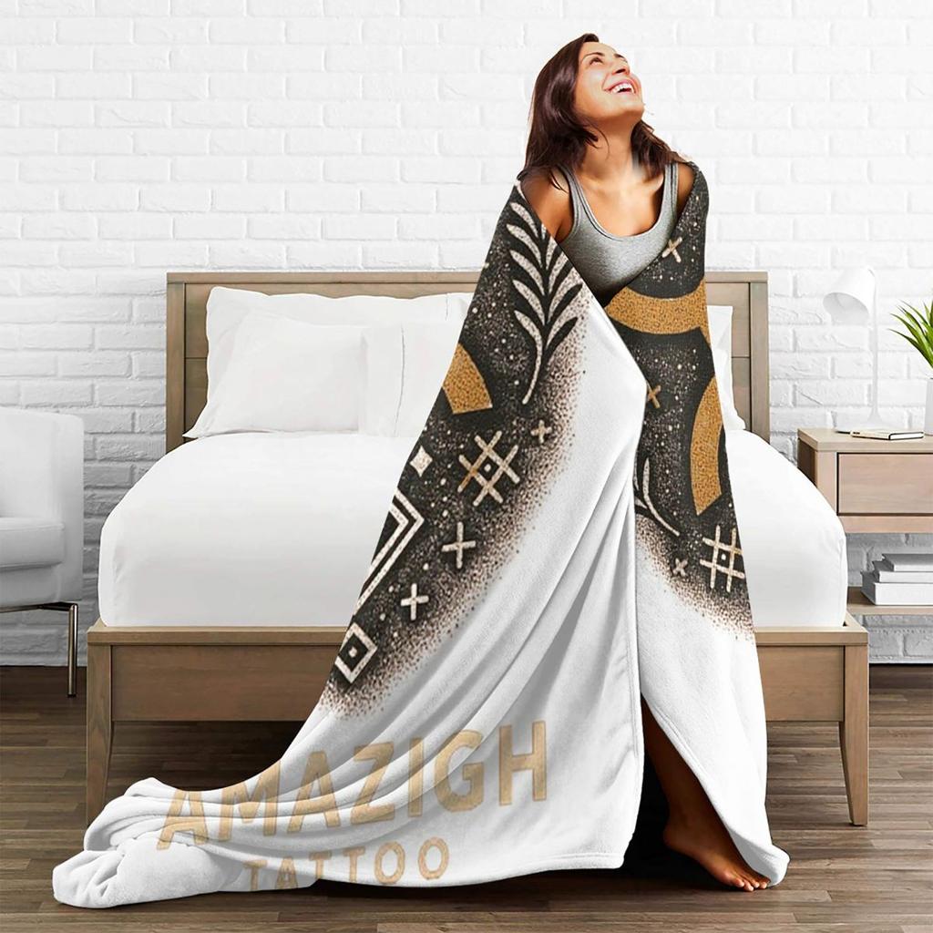 YAZ Amazigh Symbol Tamazight People Blanket Soft Warm Flannel Throw Blanket Cover for Bed Living room Picnic Travel Home Couch