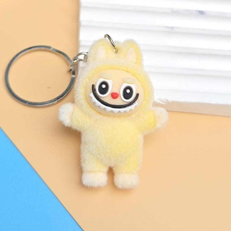 Flocking Doll Cute Pendant Creative Cartoon Keychain Mobile Phone Chain Bag Pendant Gifts