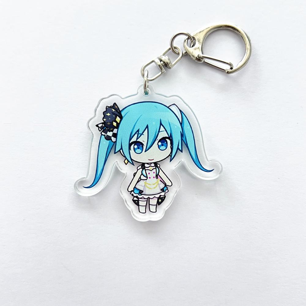 Anime PJSK Project Sekai Colorful Stage Character SD Cosplay Keychain Bag Pendant Acrylic Keyrings Key Chain Ornament Decoration