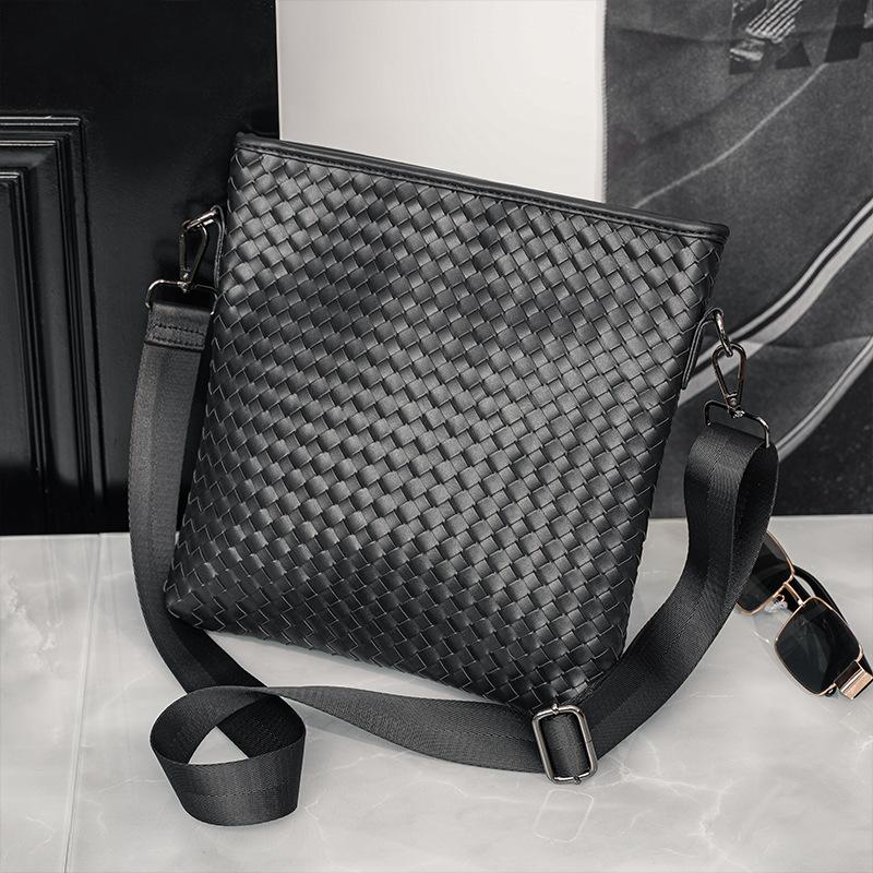 Girlsiii Shoes Men's Korean Version Of Shoulder Bag, Hand-Woven Casual Bag Trendy Messenger Bag Outdoor Backpack