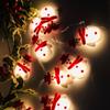 Christmas String Lights Set with 20 LED Plush Snowman Light Waterproof for Tree Home Christmas Party Decor 1.65/3 Meters