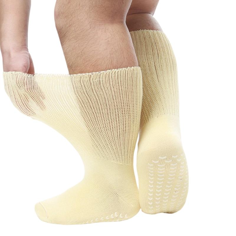 Breite bariatrische Socken ohne Bündchen Diabetiker-Krankenhaus socken mit Grip Extra breite Socken für geschwollene Füße Breite Ödem-Socken