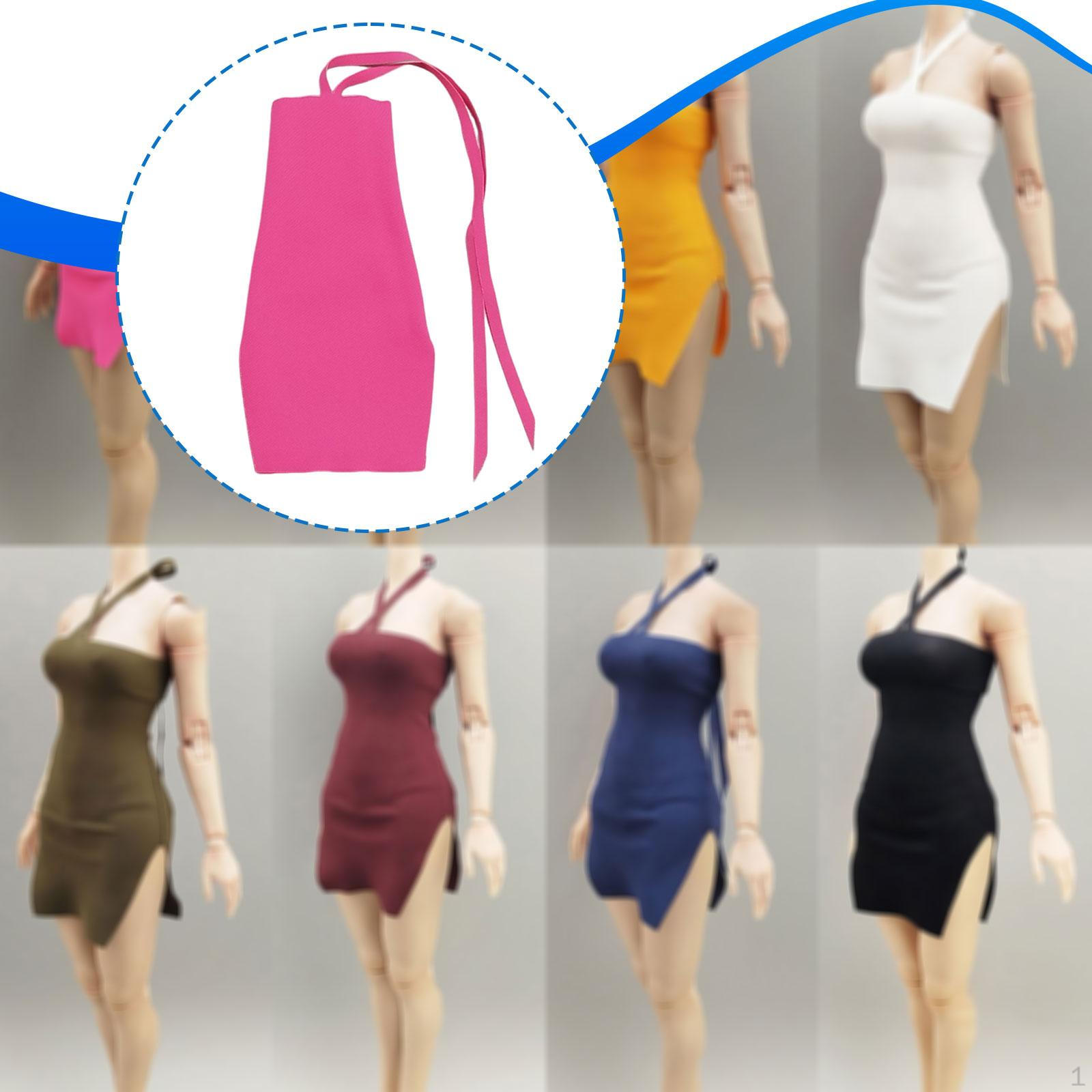 

1:6 Scale Female Costume, Own Dolls, Doll Fashion Accessories, 1/6 Clothing, Mini Dress рожевий червоний колір
