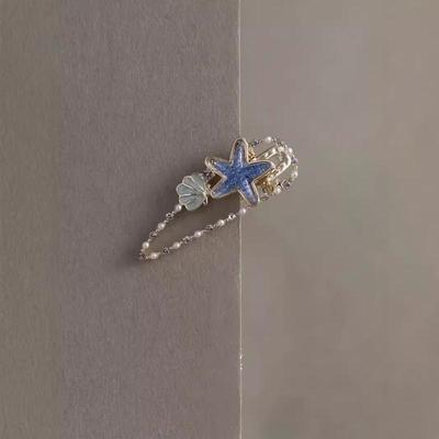 2 Peças Exclusivas Presilhas de Cabelo de Concha Estrela Do Mar Grampo de Cabelo Doce de Fada Presilhas Laterais para Franja Presilha Bico de Pato Para Meninas Acessórios de Cabelo Versáteis