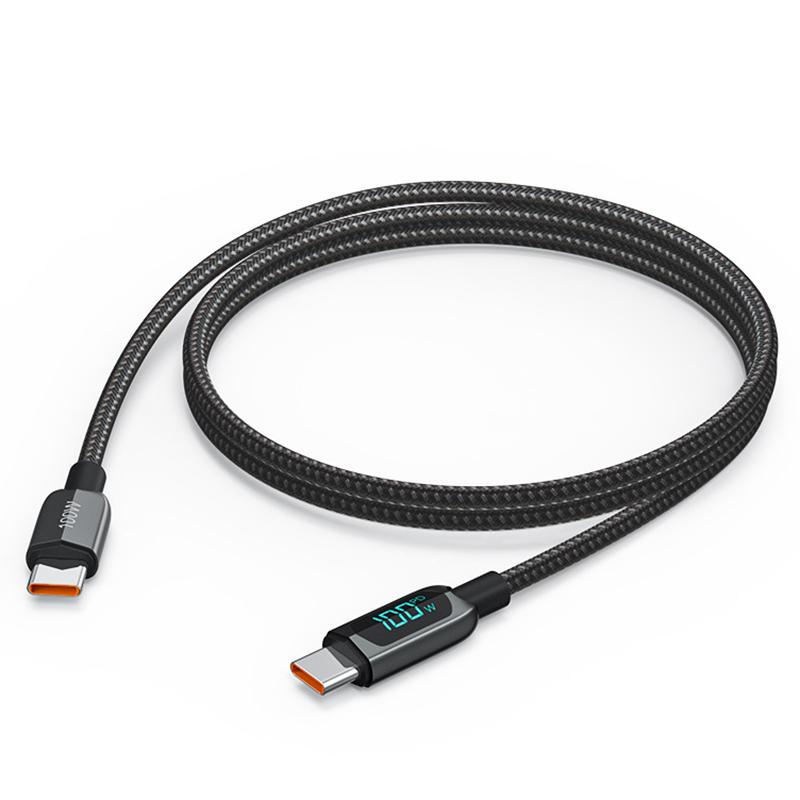 

CABLECREATION CC1215 for iPhone 15 Series 1m PD 100W Type-C to Type-C Data Cable Nylon Braided Digital Display Fast Charging Cord