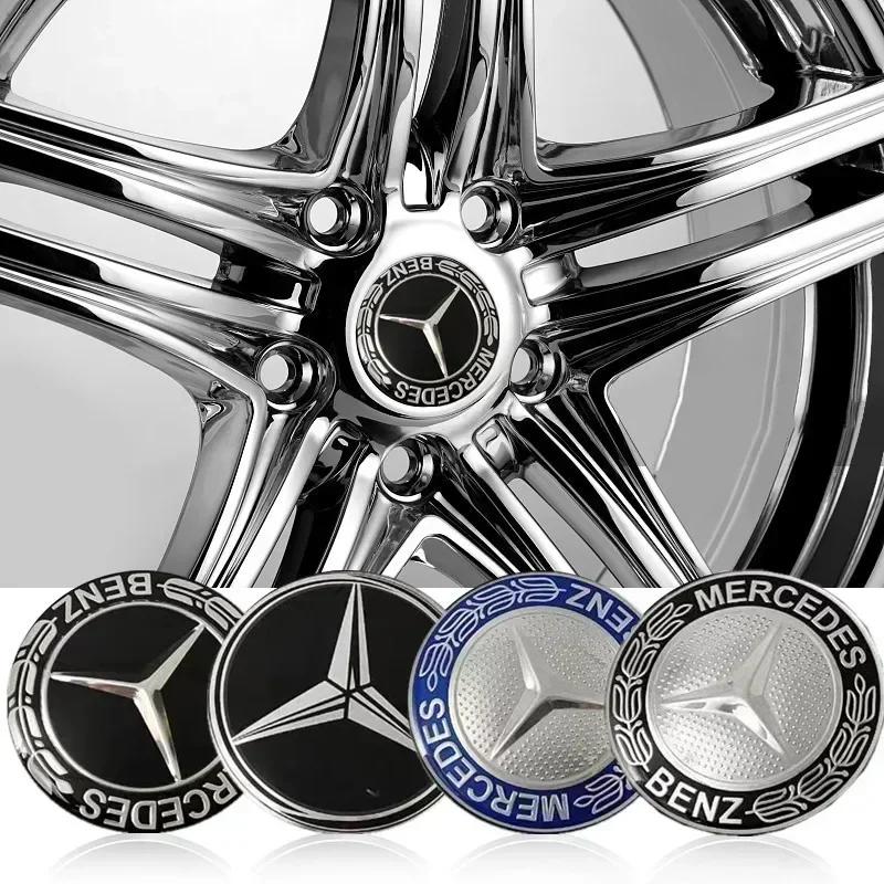 Autoaufkleber Heiß 2026 Neu Für Benz 4 Stück 65MM Auto Radnabenkappe Logo Aufkleber für MERCEDES BENZ AMG W203 W204 W205 W209 W213 W21