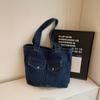 Retro Design Women's Denim Shoulder Bags Large Capacity Ladies Travel Handbags Commuter College Girls Book Tote Shopper Bag