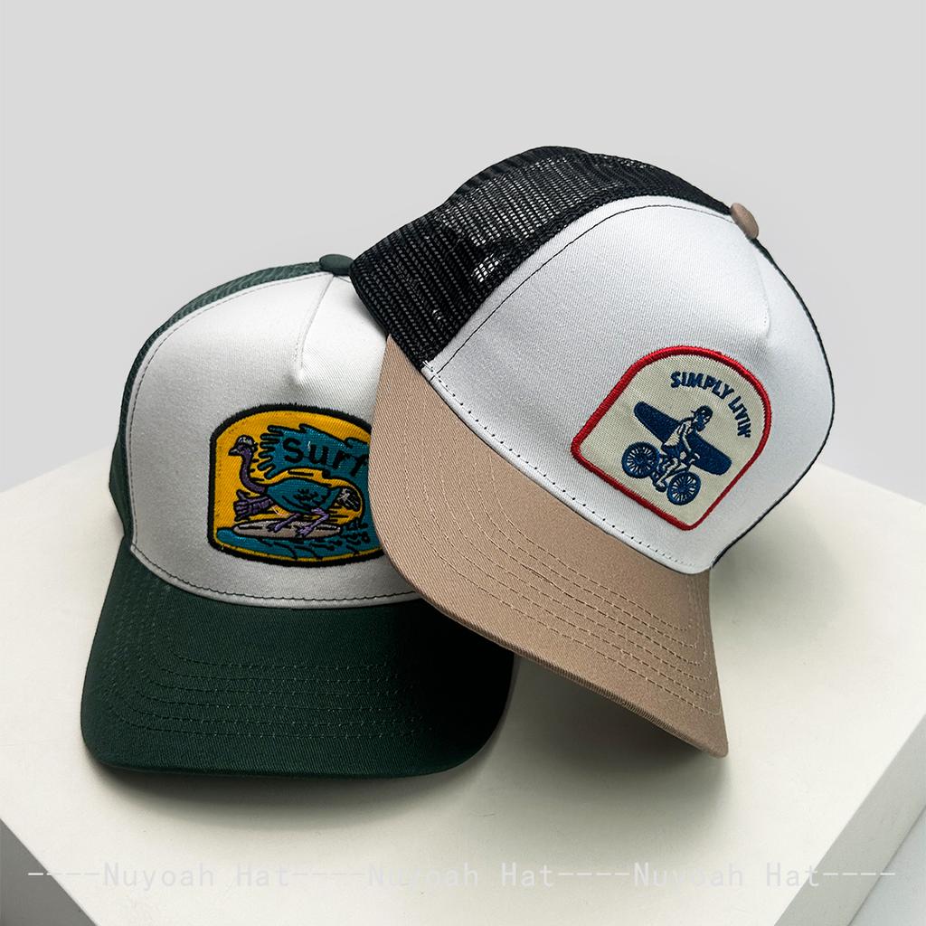 Letter Embroidery Color Block Baseball Hats Breathable Mesh New Men Women Sunshade Personal Versatile Trucker Caps Fashion Retro