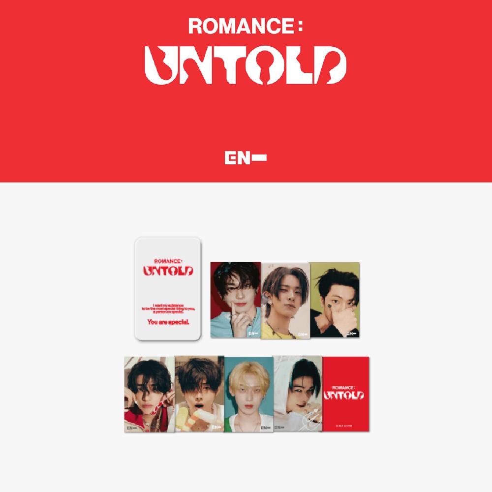 

Предзаказ ENHYPEN ROMANCE: Набор из мини-карты и жестяной коробки UNTOLD Lenticular