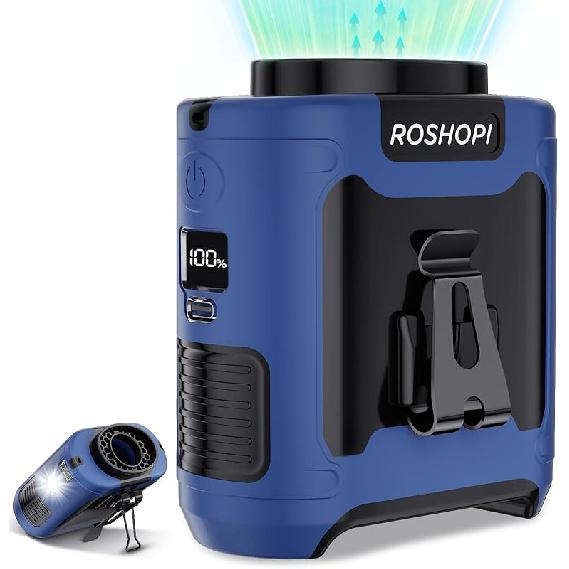 2025 AI Portable Fan Rechargeable -10000mAh, 40H Work Time with 5 Speeds 16000RPM Strong Airflow, Personal Waist Fan with LED Light for Clip On Belt,