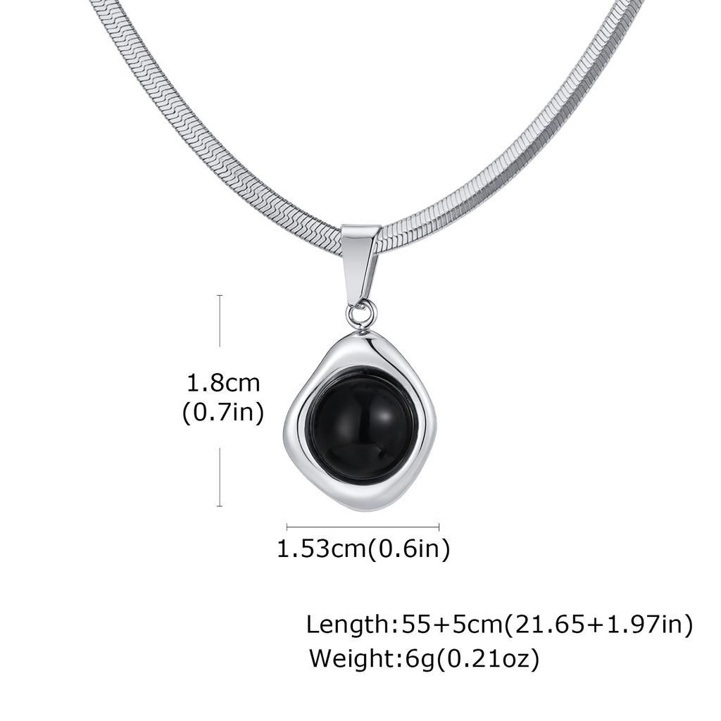 Vnox Natural Stone Pendant Necklace, Stainless Steel Blade Chain, Obsidian Tiger Eye Turquoise Lapis Stone Jewelry Gift for Men