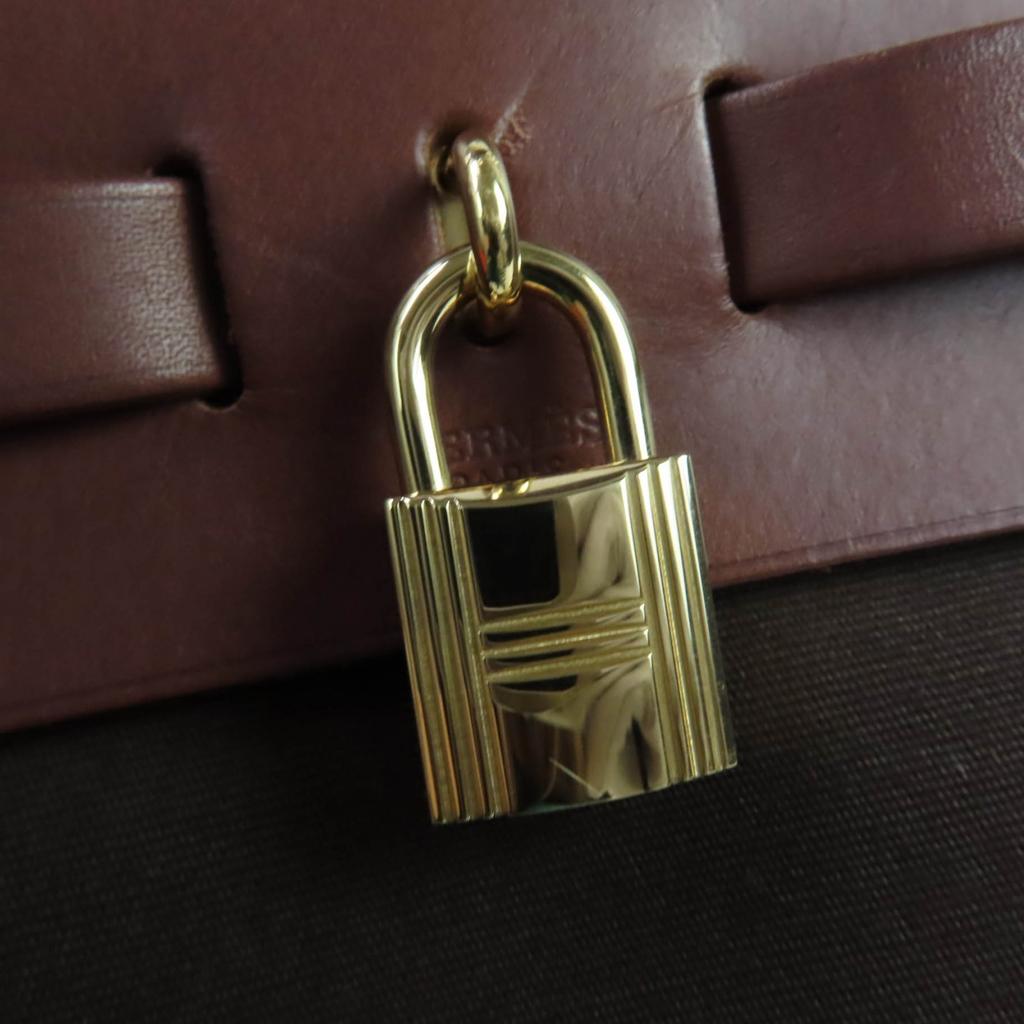 HERMES Shoulder Bag Herbag PM Vibrato Brown Towar Officier Women Used