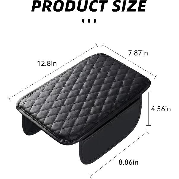 Upgraded Car Center Console Cover, Microfiber Leather Car Armrest Cover Black