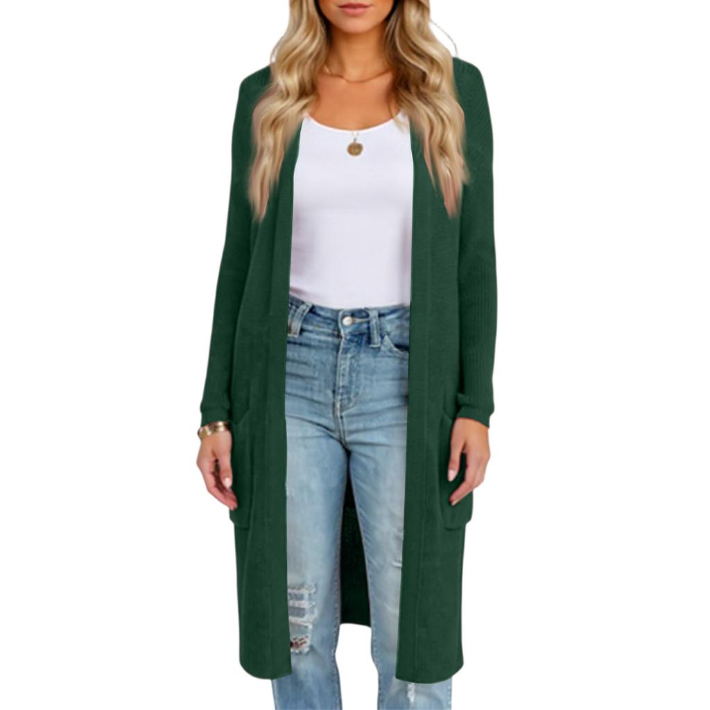 Fashionable Women's Long Knitted Sweater Cross-border  Winter Knitted Jacket