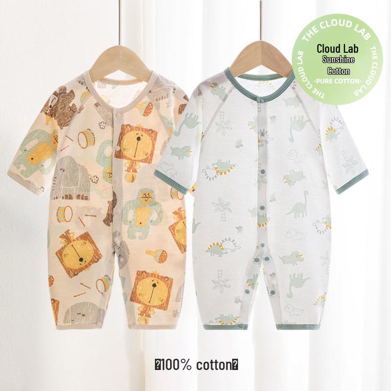 Newborn Pure Cotton Long Sleeve Onesie: Spring-Summer Air Conditioning Suit & Pajamas