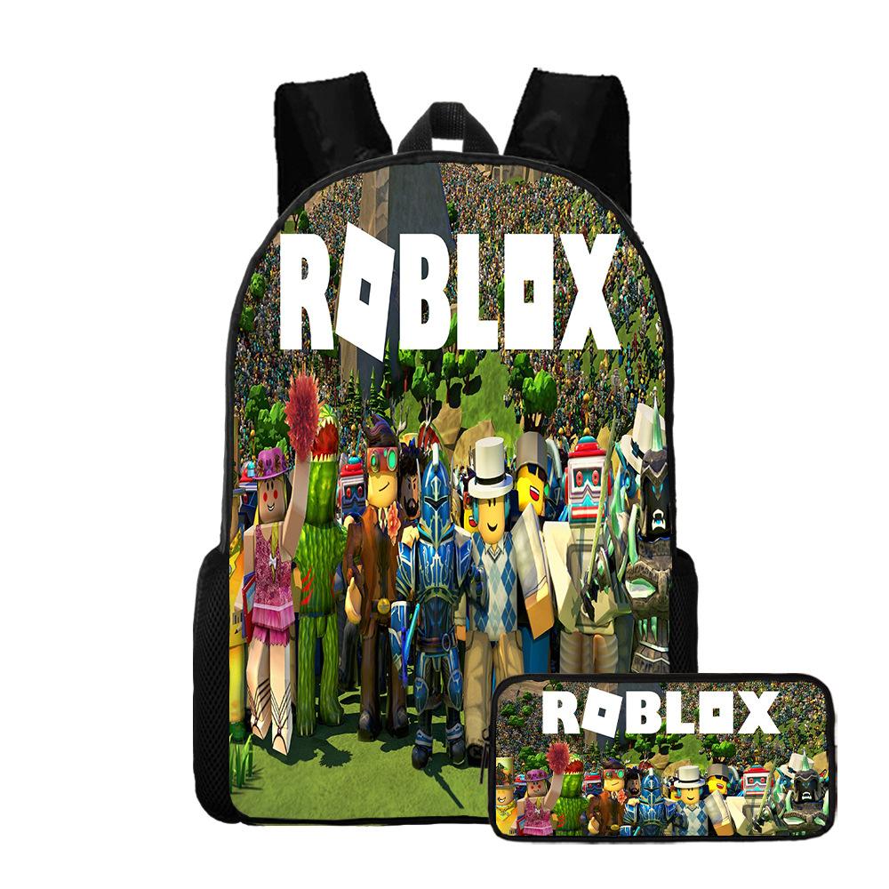 Roblox Two-Piece Set, Elementary And Middle School School Bag, Children'S Backpack, Cartoon Animation Backpack.