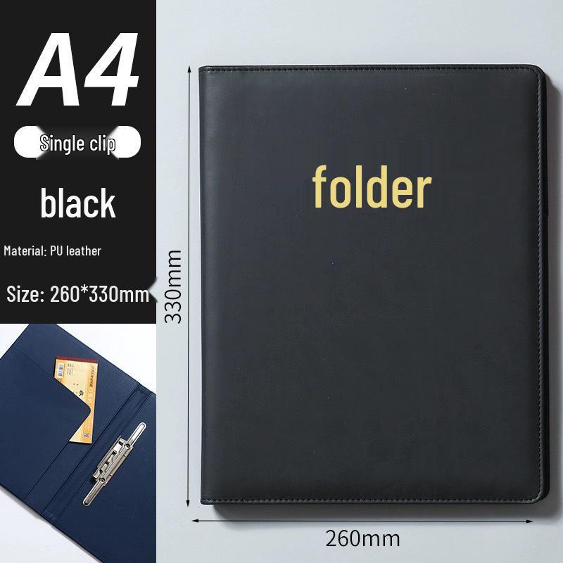High-Grade Leather A4 Business Multifunctional Presentation Folder