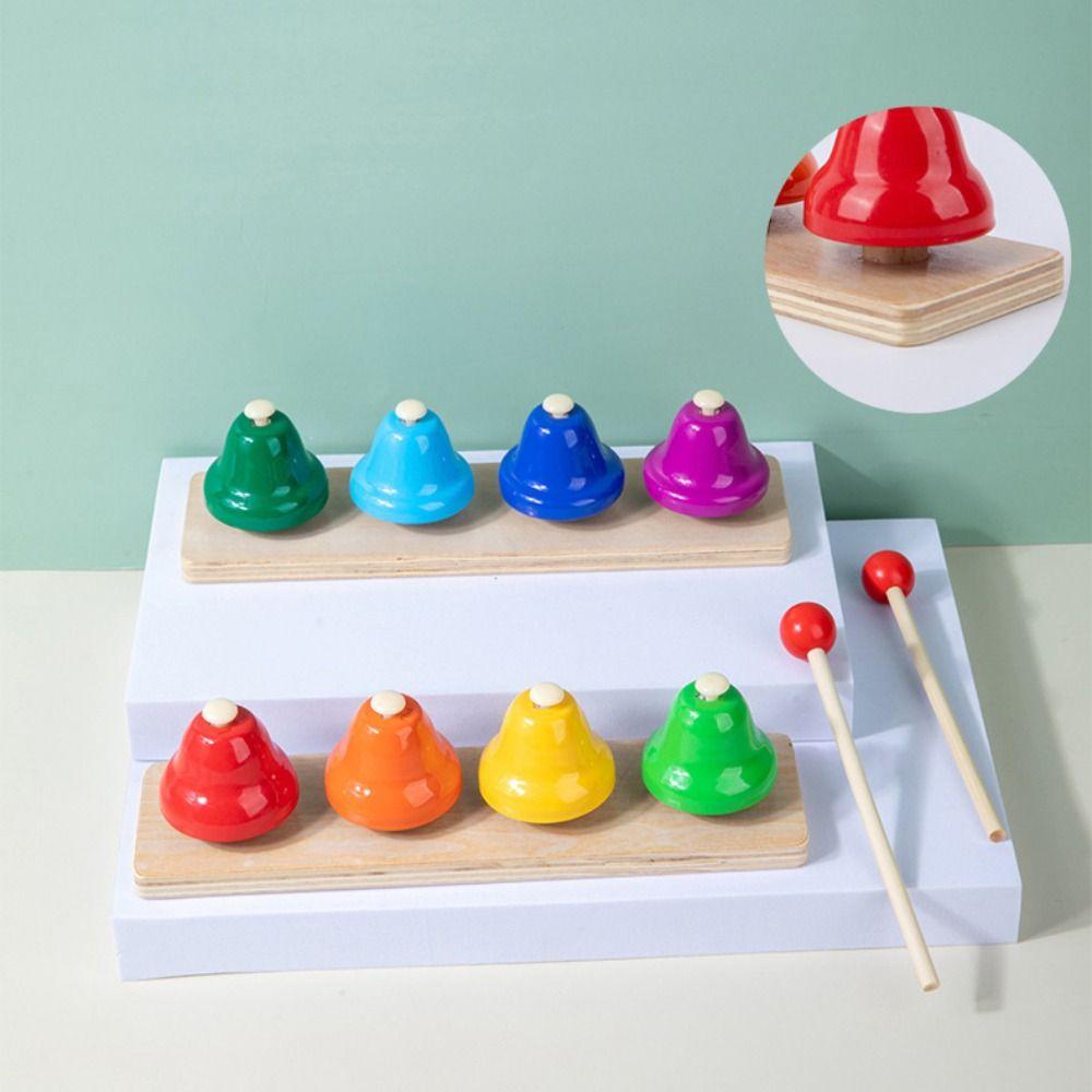 Wooden Percussion Instrument Children Toys Metal Bell Musical Learning Toy Teaching Aids