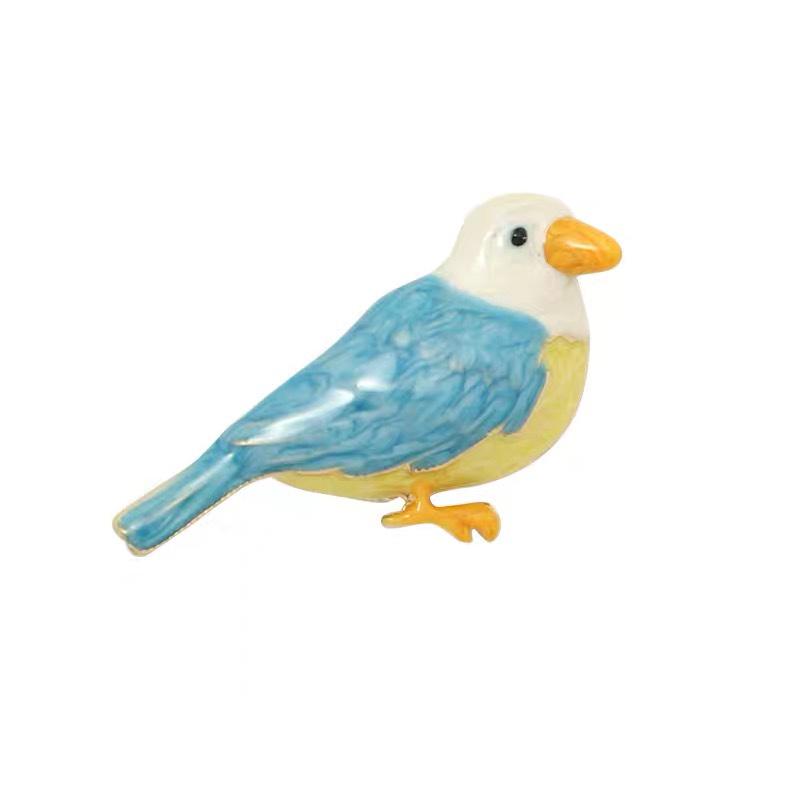 Unisex Cute Cartoon Enamel Bird Brooch - Exquisite Anti-Exposure Corsage Pin for Clothing