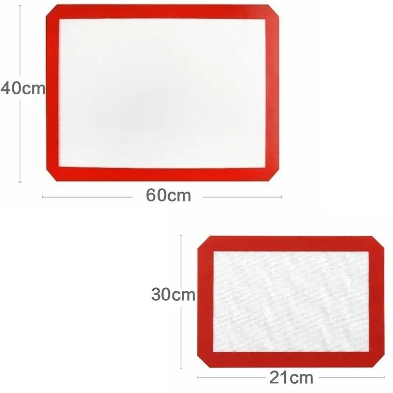 High Temperature Silicone Baking Mat Platinum Food Grade Non Stick Fibreglass Rectangular Macaron Baking Pad