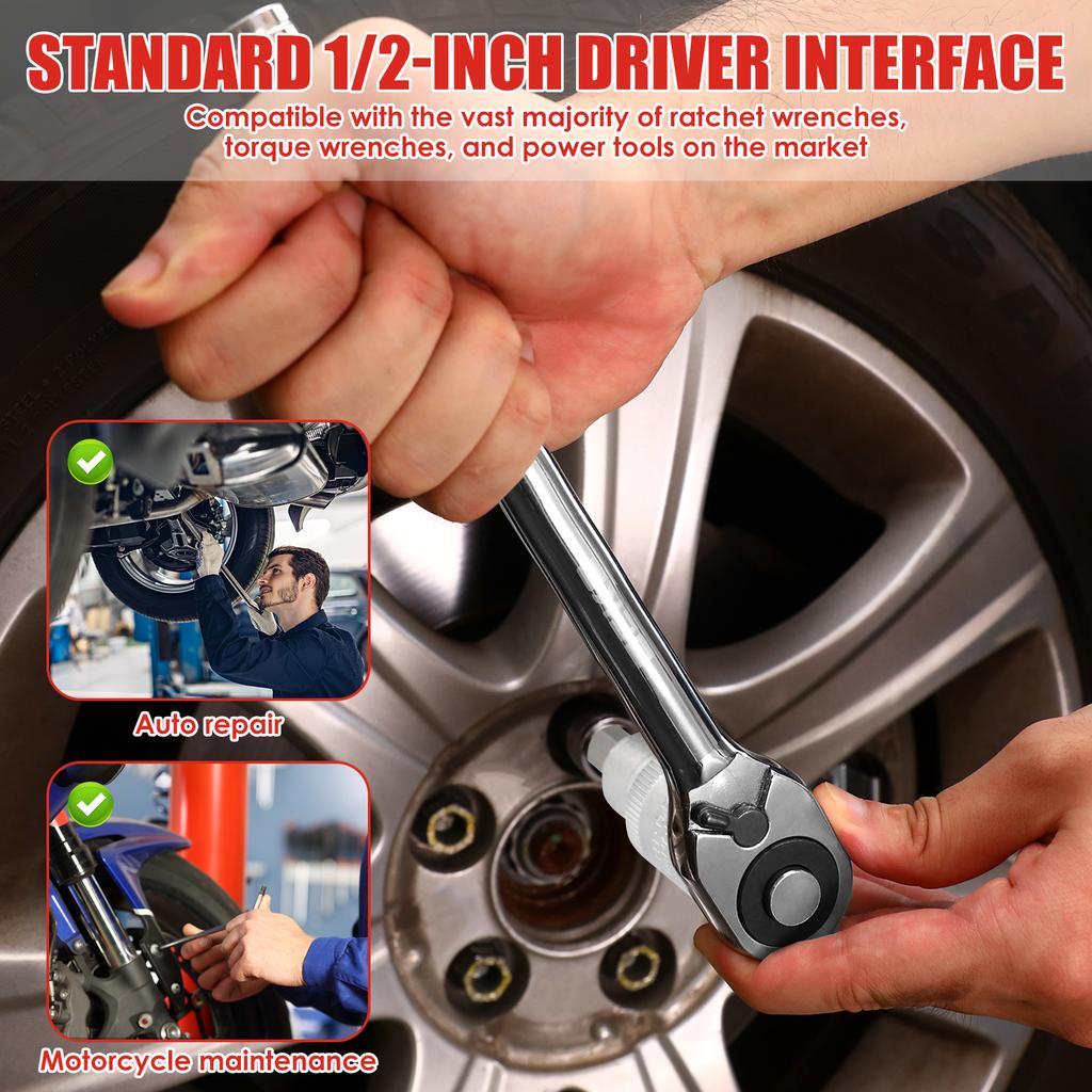 12Pcs Steel 1/2 Inch Drive Hex Bit Socket Set Portable Allen Socket Hexagon Bit 5mm To 22mm for Ratchet Torque Wrench Power Tool