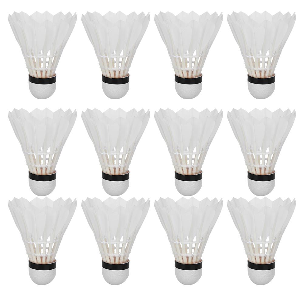 12pcs Badminton Balls Feather Badminton Shuttlecocks Indoor Outdoor Sports Accessory