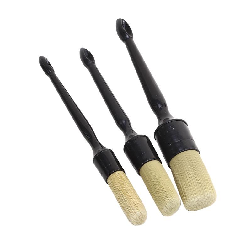 3PCS Car Exterior Interior Detail Brush Boar Hair Bristle Brushes for Car Cleaning Auto Detail Tools Dashboard Cleaning Brush