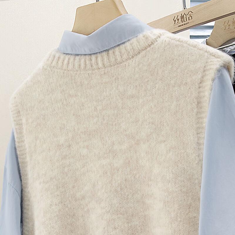 Damen Cartoon Tier Pullover Wollmischung Weste