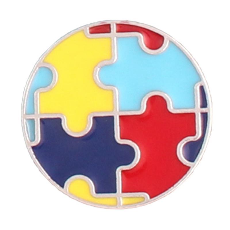 Autism Puzzle Enamel Pins Autism Brooch Pins Rainbow Puzzle Enamel Lapel Pin Metal Badge Brooch for Backpacks Bag