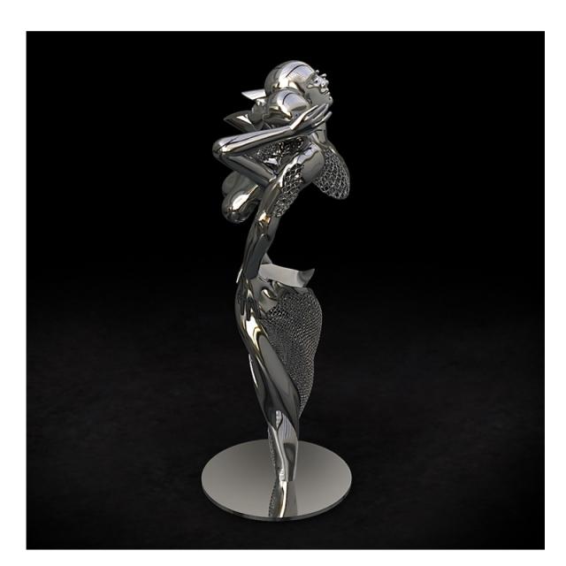 Metal Couples Romantic Statue Canvas Painting Posters Print Abstract Figure Wings Wall Art Picture Hotel Cuadros Room Home Decor