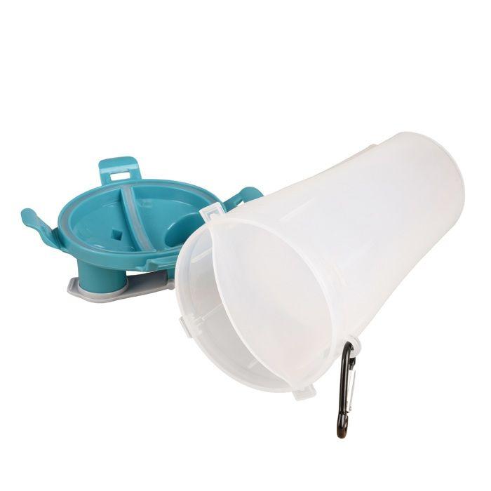 Tasse de voyage 2-en-1 - EDEN - Trinka - Compartiments eau &amp; nourriture - 2 gamelles pliables TPR - Mousqueton