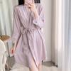 Sexy new pajamas with chest pads, women's spring and summer ice silk suspender shorts, three-piece nightgown set, loungewear