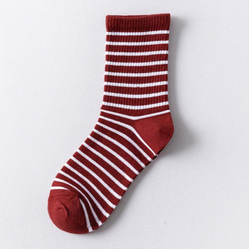 Men's & Women's Ins Style Japanese Striped Cotton Socks  Korean Trendy Design, 100% Cotton Breathable