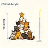 Cat Solar Catcher Christmas Tree Shaped Window Decoration Cute Animal Themed Party Decorations Festive Supplies, Four Seasons Decoration