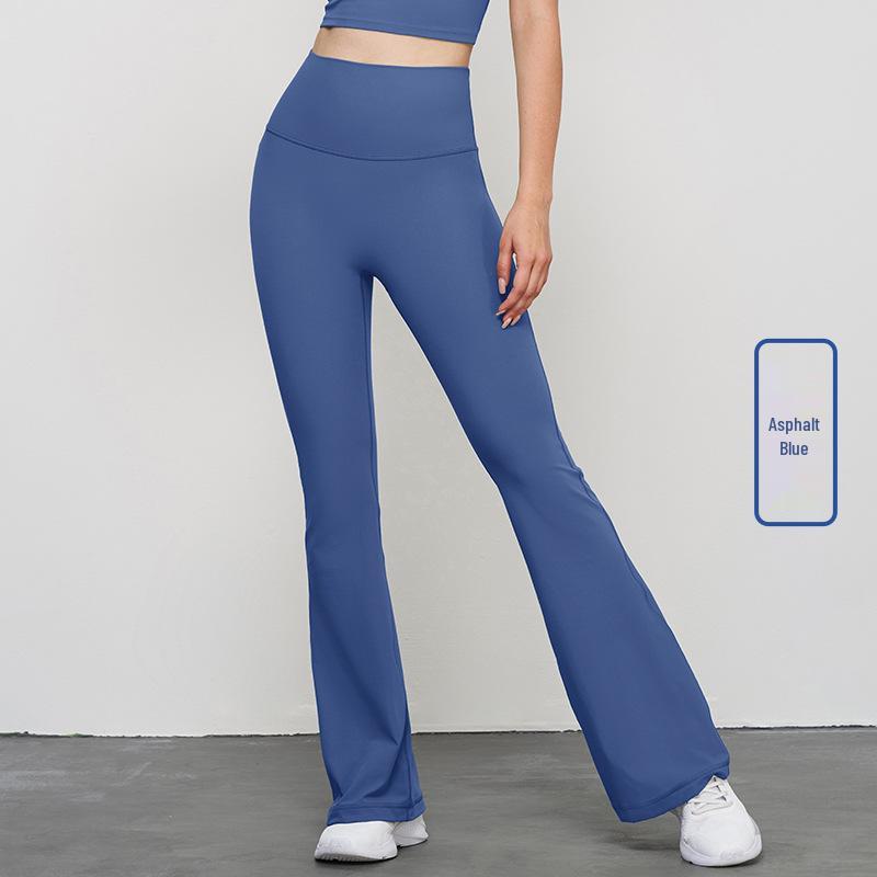 Calças de Yoga Flare de Cintura Alta para Primavera/Verão - Outdoor Perna Larga Ajuste Slim