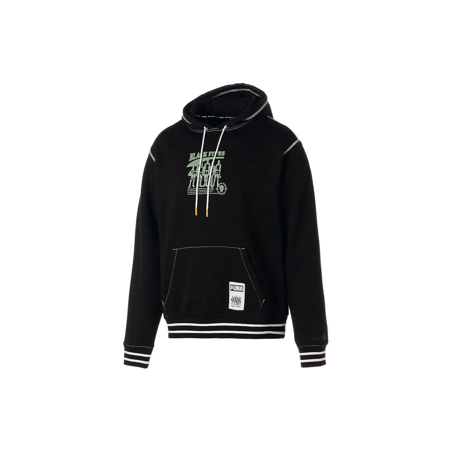 

Puma Logo Letter Print Drawstring Sports Hoodie Men hoodies Black 537801-01 L