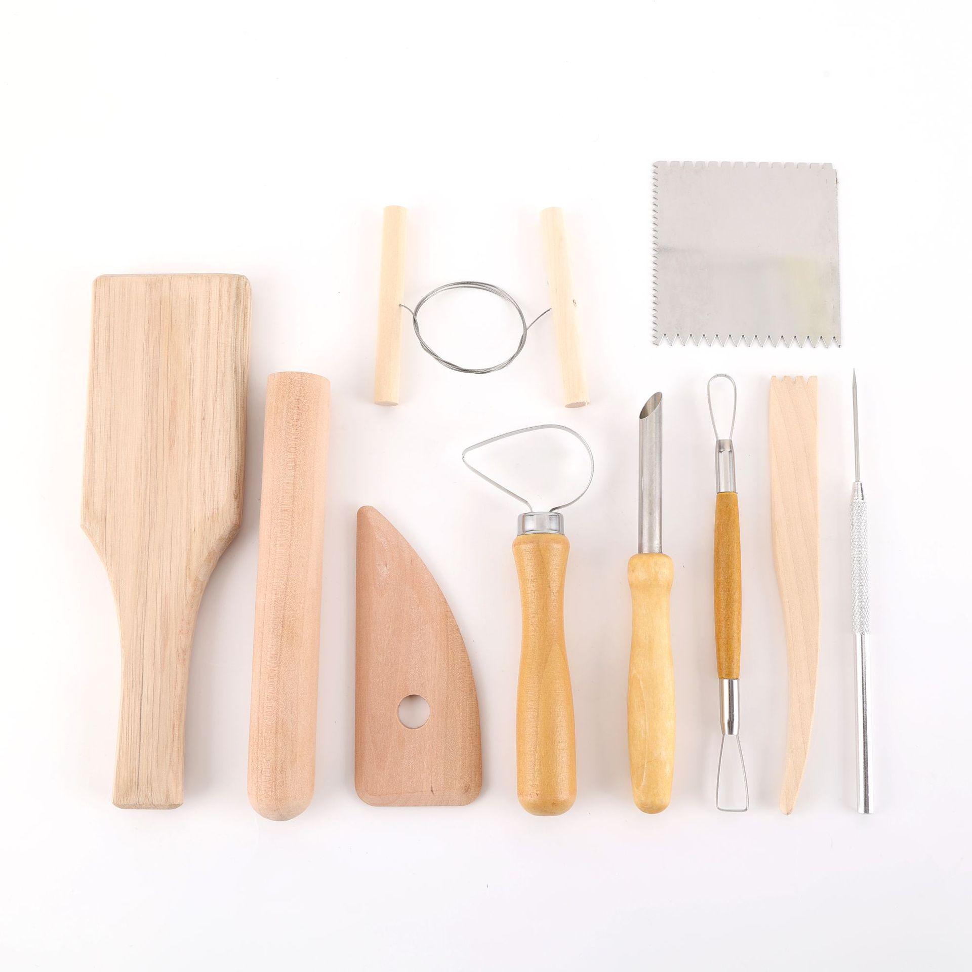 10-Piece Multi-functional Pottery Wheel & Clay Sculpture Tools for Kids Approx. 205g